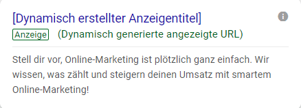 Dynamische Suchanzeige Google Ads