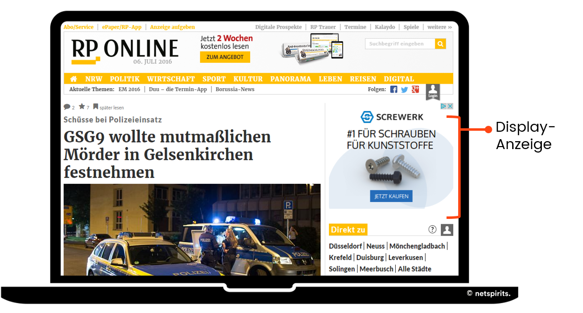 Google-Display-Netzwerk: Display-Anzeige