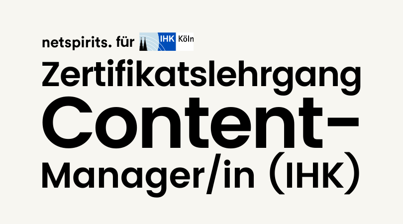 Ausbildung zum IHK-zertifizierten Content-Manager mit Christian Tembrink