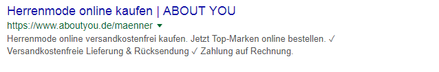 Optimierung Snippet Meta Description mit Call to Action