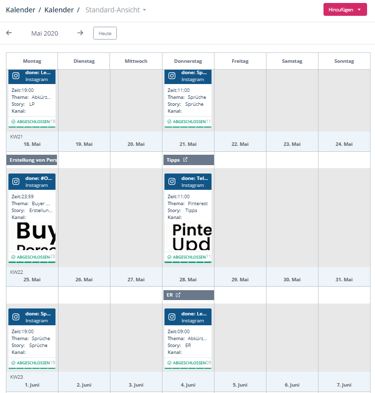 Die Regelmäßigkeit der Posts ist wichtig. 