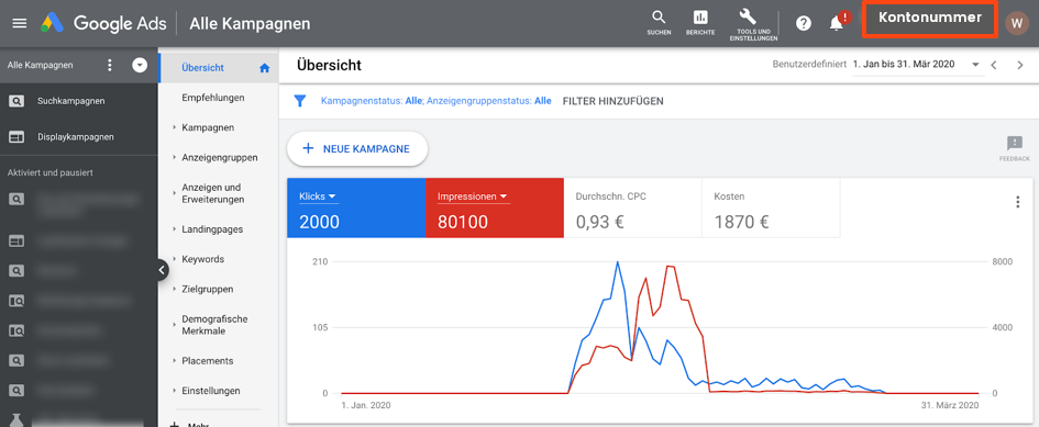 Hier findest du die Google-Ads-Kundennummer, mit der wir Einsicht in dein Werbekonto erhalten.