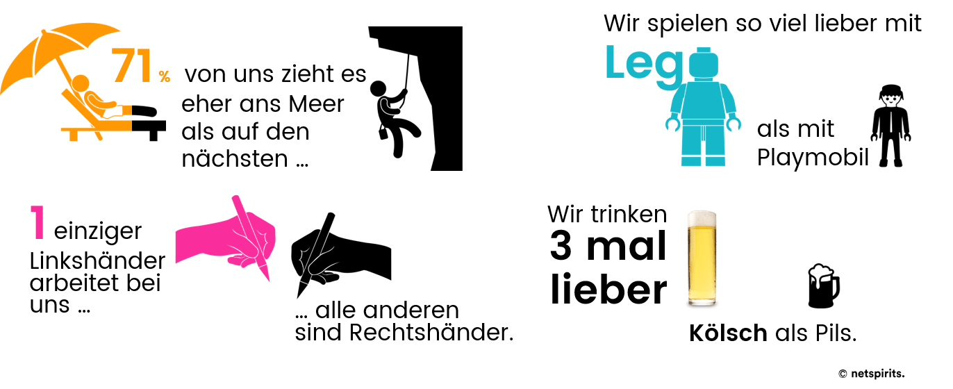 Infografic über das netspirits-Team